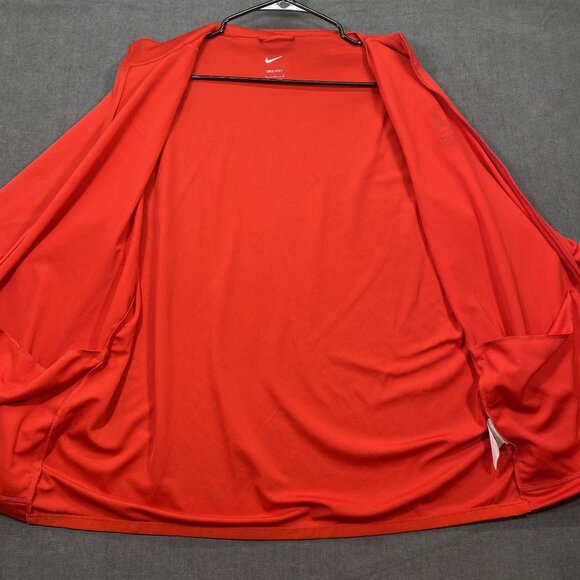 Nike Red Full-Zip Dri-Fit Jacket L Lightweight Polyester Mens Lodi High Teamwear - Picture 4 of 13